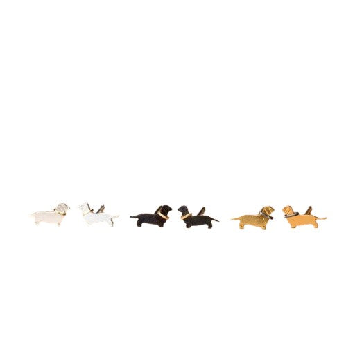 Dachshund Stud Earrings 925 Fine Silver