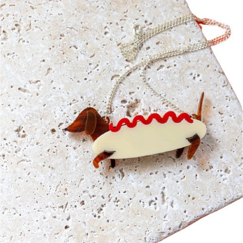 Hot dog costume necklace by Finest Imaginary